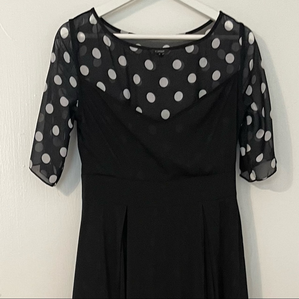 Floryday Women's Chiffon Polka Dot Half Sleeve Maxi Dress - Picture 12 of 16